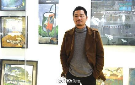 孔龙震出生于周口太康,初一辍学,从未受过正统美术教育.