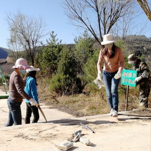 清理林区道路沿线垃圾