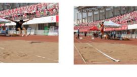 #甘肃省第三届大学生运动会#三级跳远赛竞争激烈