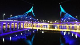 庆阳市南区雨洪集蓄保塬生态项目竣工暨桥梁通车仪式在“彩虹桥”举行