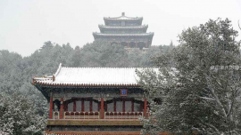 雪染紫禁城 紅墻“白瓦”一秒穿越