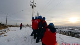 国网庆阳公司员工战雪消缺保供电  