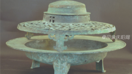 尋寶博物館丨元釜罩盤(pán)組合式銅火盆