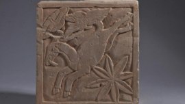 尋寶博物館丨雕刻羊銜蓮枝圖畫磚