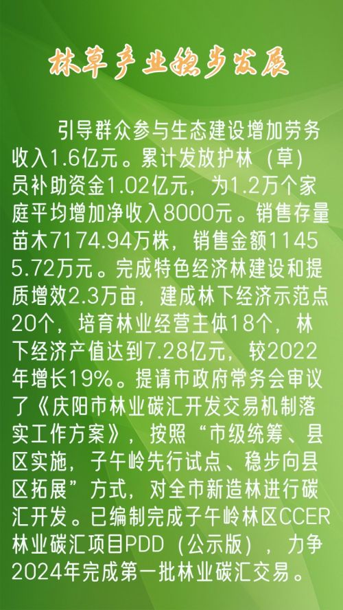 红色庆阳的绿色蝶变----2023年庆阳市林草发展成效回眸