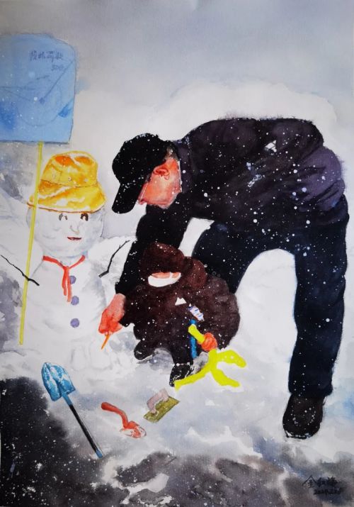 金红梅《雪趣》