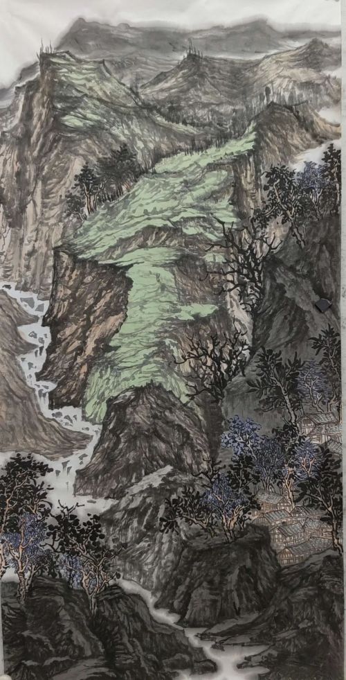 雷红霞《秋山听泉》