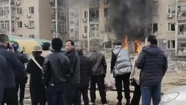 遼寧大石橋市一居民樓因燃?xì)庑孤┌l(fā)生爆燃，知情人：兩人受傷，已及時送醫(yī)