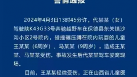 山西保德縣警方通報“奔馳車碾壓孩子后逃逸”：司機(jī)已投案