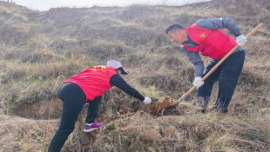 慶陽市生態(tài)環(huán)境局華池分局開展春季義務(wù)植樹活動
