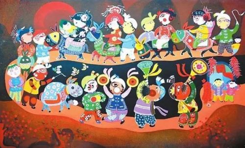 布贴画·娶亲图