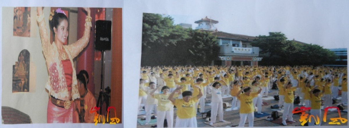 ▲“法輪功”功法手勢與泰國舞蹈動作對比圖