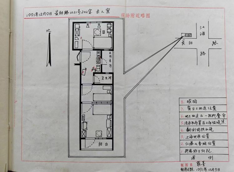 案发现场周边地图。上海警方
