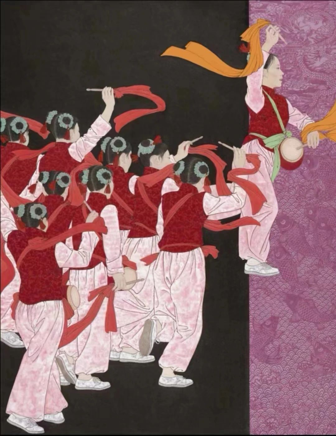 朱轩林《欢欣鼓舞庆盛世》220x165cm