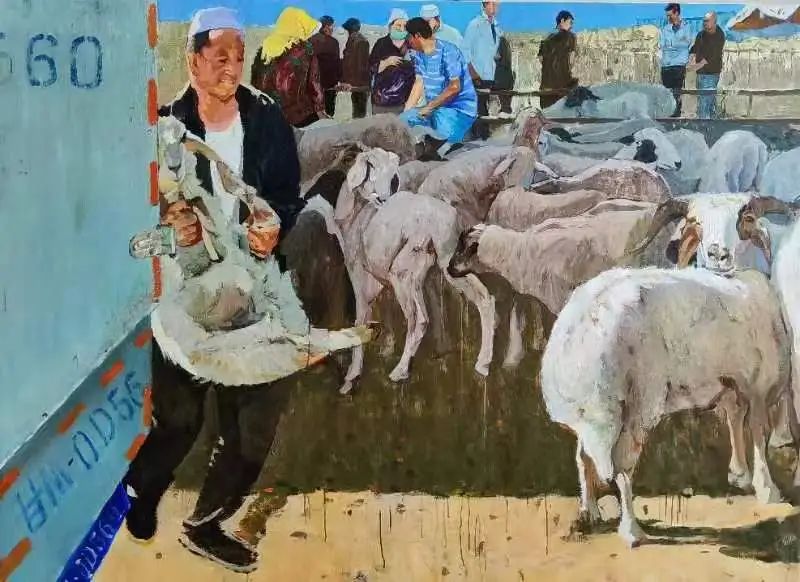 范继波《牧歌集市》150x200cm