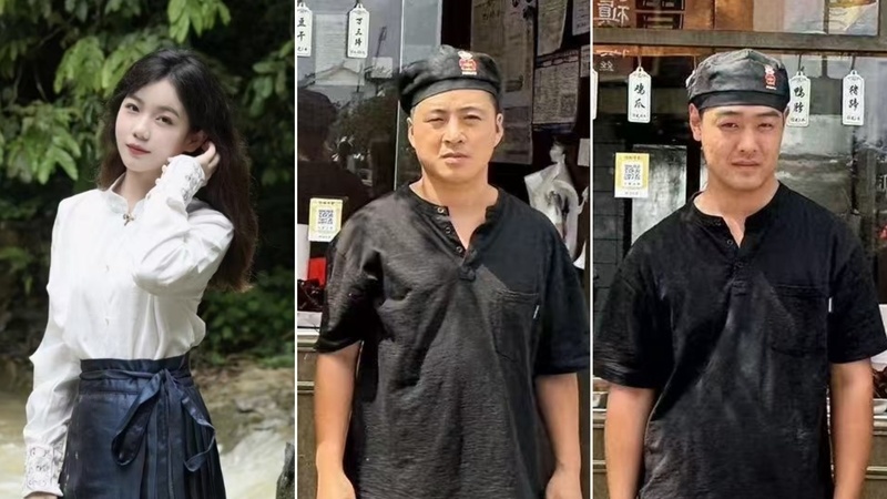 “碎花裙女生”劉楊（左）“大勺哥”焦元師（中）劉強(qiáng)（右）