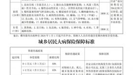 慶陽市城鄉(xiāng)居民基本醫(yī)療保險報銷政策一覽表