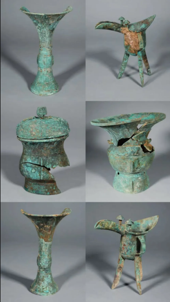 殷墟商王陵K23墓穴出土青铜器(图源：文博中国)