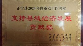 正宁公路段荣获2024年支持县域经济发展贡献奖