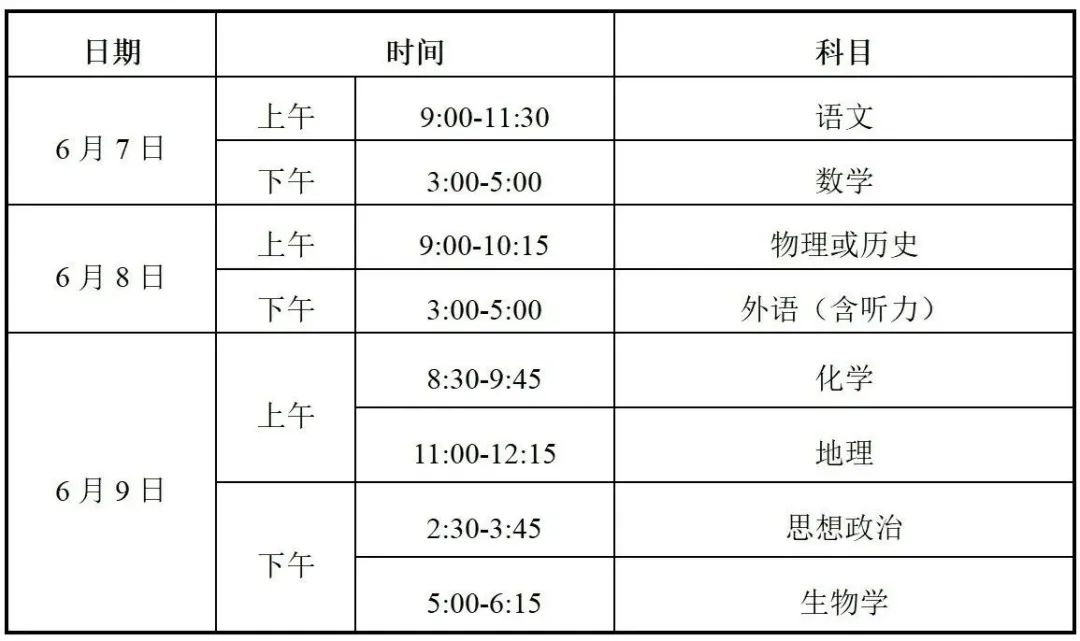 考试时间
