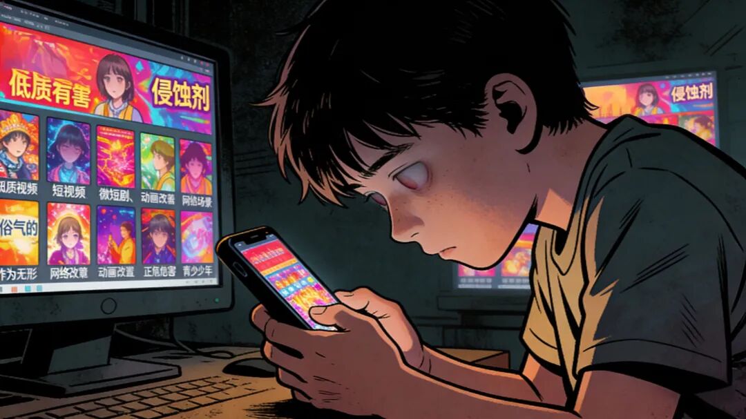 公安部网安局提醒:青少年上网需主动甄别内容质量,坚决对“无脑”低俗、价值扭曲的“数字泔水”说“不”。