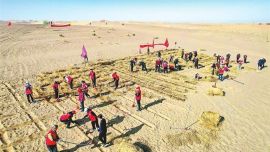 壓沙護(hù)綠正當(dāng)時(shí) ——武威市全面開展春季義務(wù)壓沙植樹活動