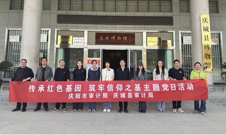 庆阳市审计局赴庆城县审计组临时党支部与庆城县审计局党支部联合开展主题党日活动