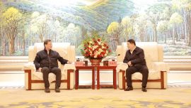 周继军与中国老区建设促进会副会长任正晓座谈