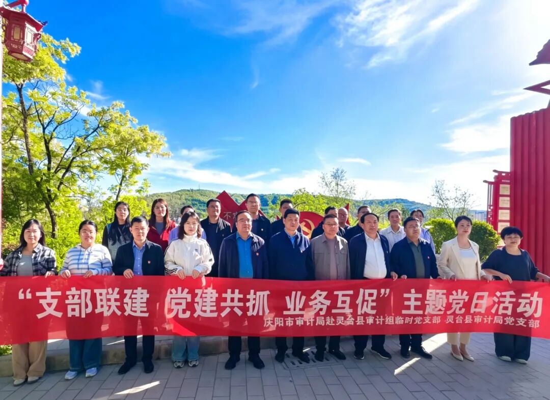庆阳市审计局赴灵台县审计组临时党支部与灵台县审计局党支部联合开展主题党日活动
