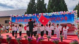 合水县段家集学区举行“高举队旗跟党走 做新时代好少年”文艺汇演暨少先队纳新活动