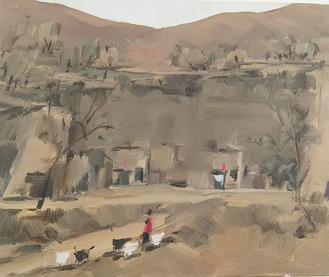 《牧归》曹伟 布面油画50x40cm