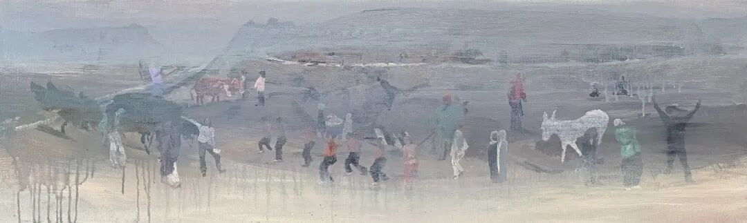 《秦团庄》陈东茂 布面丙烯40 X 130cm