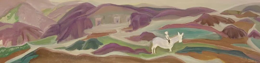 《春到下马关》贾志果 布面油画33x130