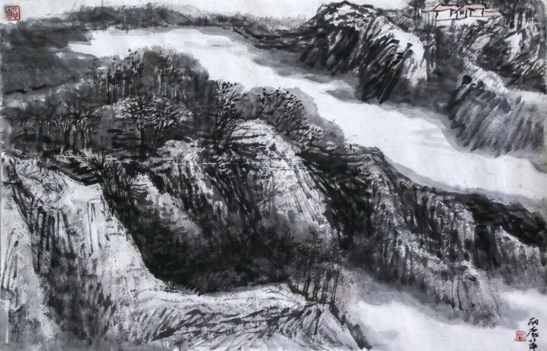 《塞上烟岚》邹丽萍 纸本国画46x69cm
