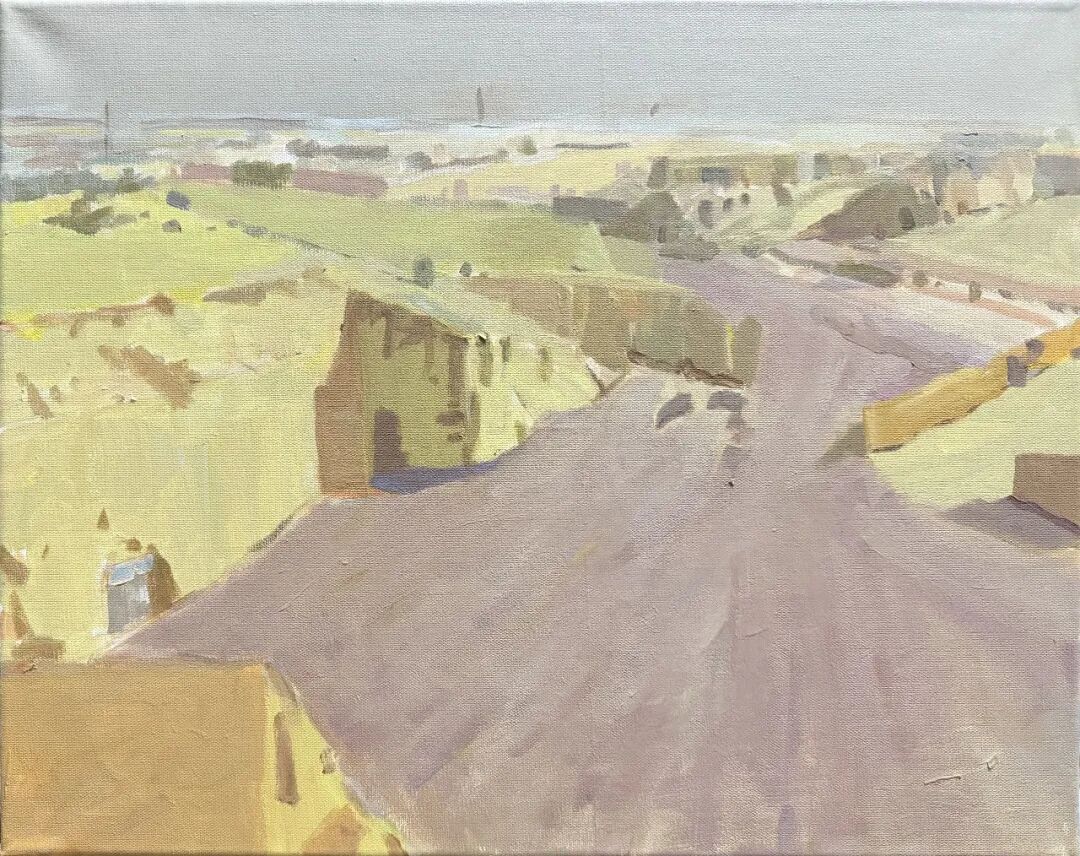 《暖阳漫过旧墙》李凤阳 布面丙烯40×50cm