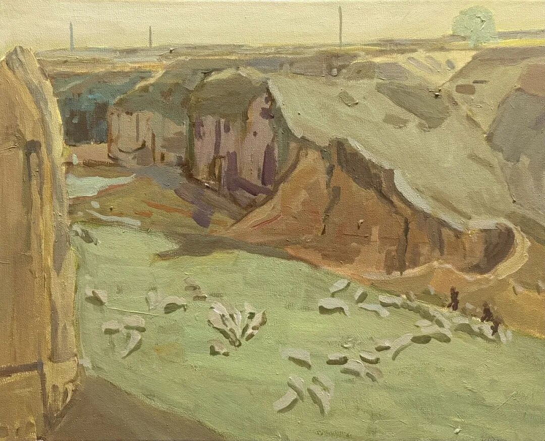 《坡上人家》李凤阳 布面丙烯40×50cm