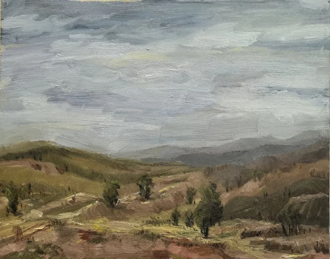 《甜水堡写生之二》冯碧波 布面油画40x50cm