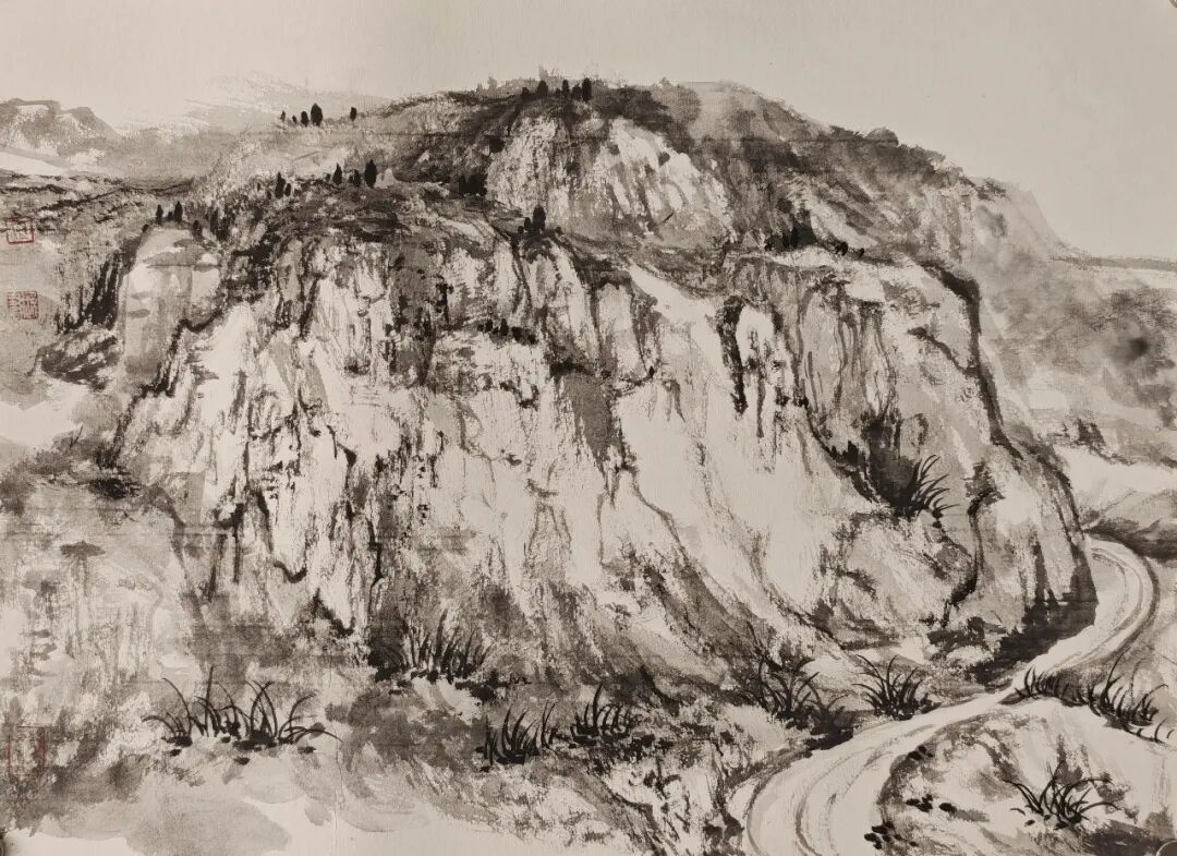 《一条小路》武逸翾 纸本国画40x60cm