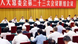 十四届全国人大常委会第二十三次会议举行联组会议