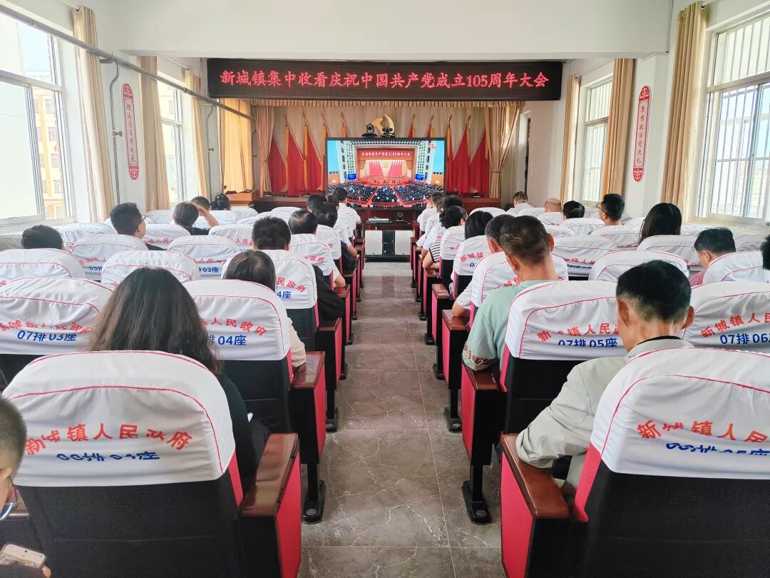 (新城镇党员干部收看庆祝中国共产党成立105周年大会直播)