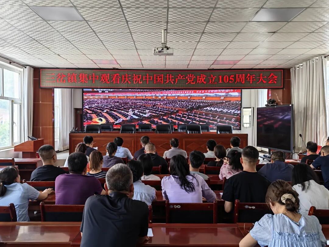 (三岔镇党员干部收看庆祝中国共产党成立105周年大会直播)