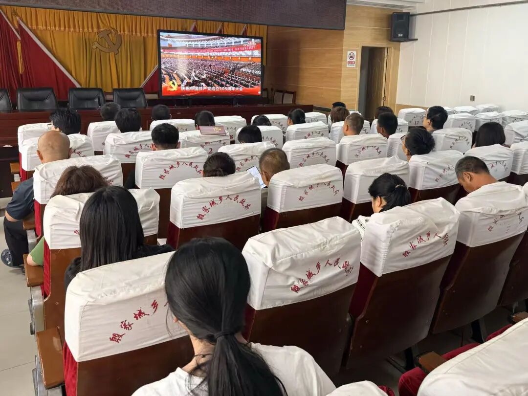 (殷家城乡党员干部收看庆祝中国共产党成立105周年大会直播)
