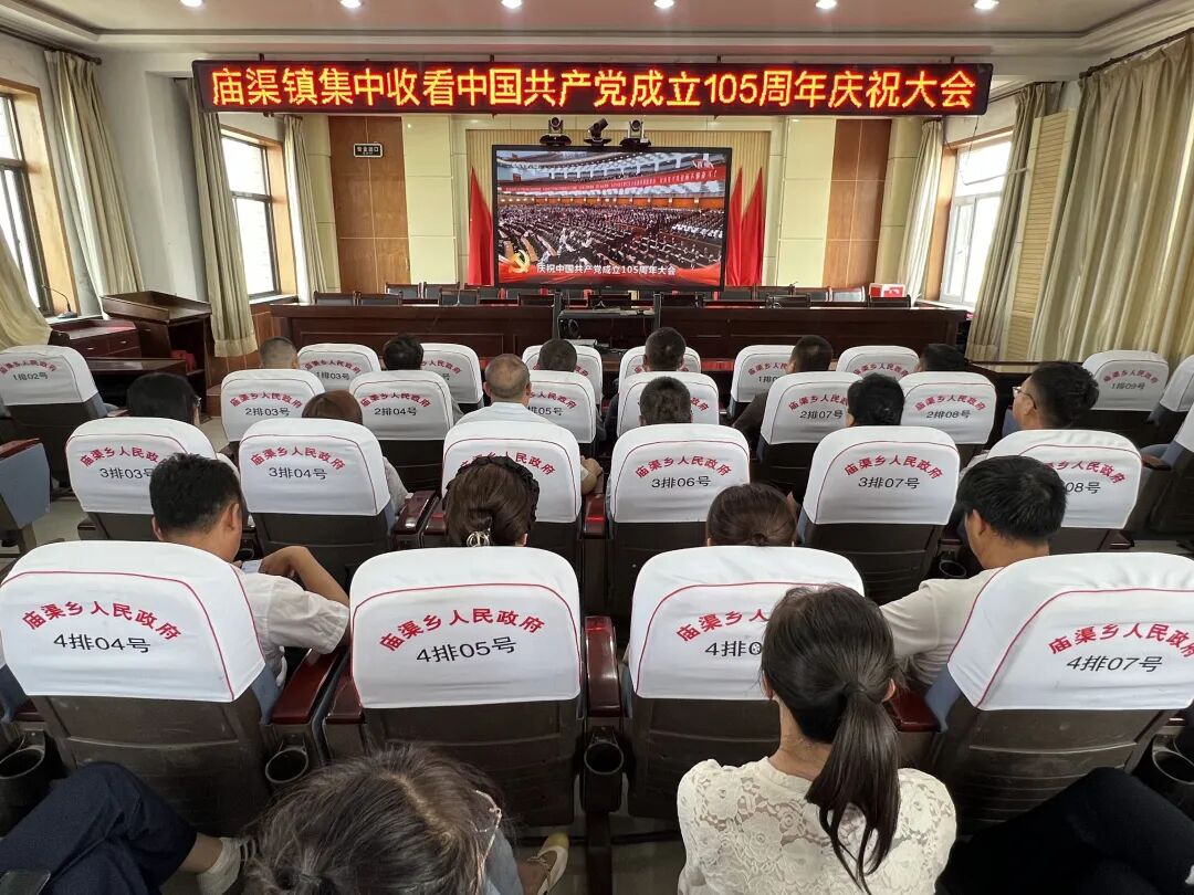 (庙渠镇党员干部收看庆祝中国共产党成立105周年大会直播)