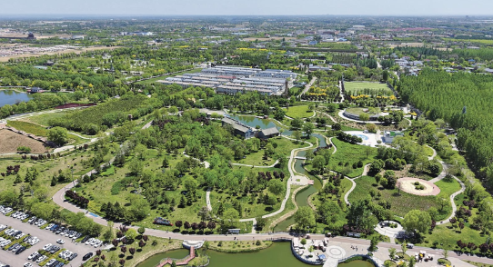 庆阳市城市海绵运动绿地公园俯瞰。 通讯员 陈龙 摄