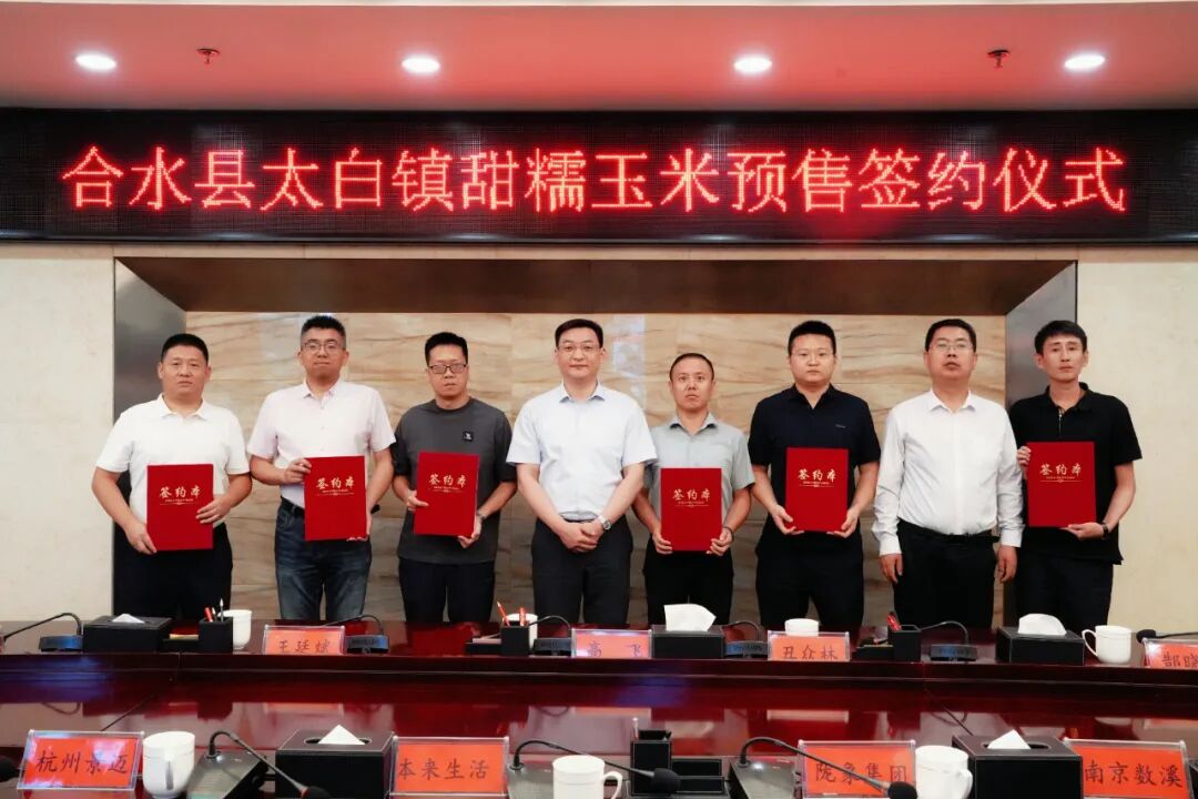 合水县太白镇甜糯玉米预售签约大会召开