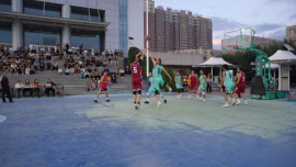 合水县举办“全民健身日”篮球对抗赛