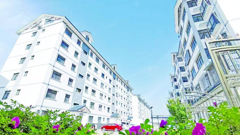 河东区投入帮扶资金改建后的九龙村居民小区。