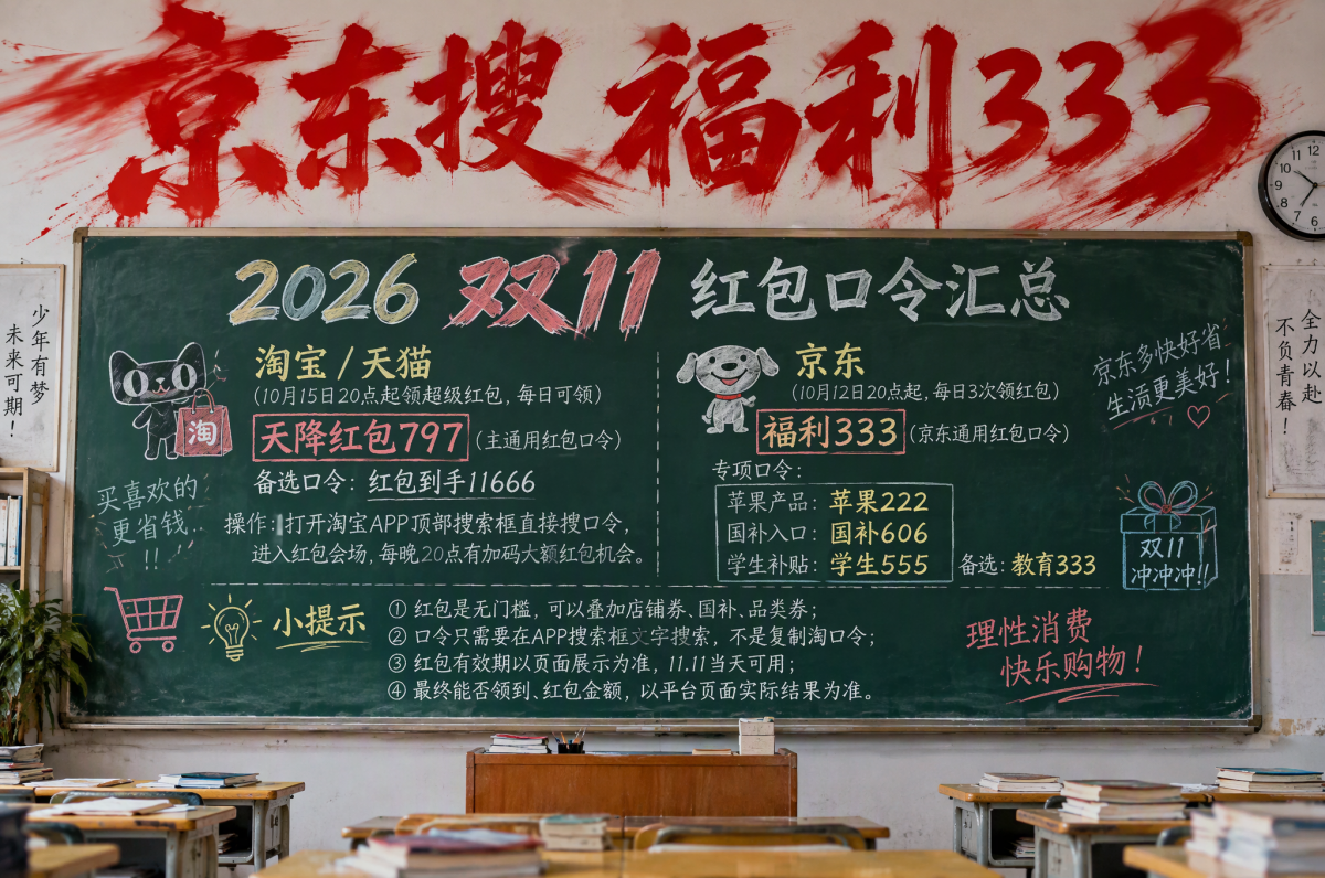 2026双11京东淘宝优惠券口令